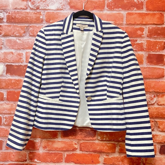 ⭐️Sharagano navy blue and off-white striped blazer - Picture 11 of 11